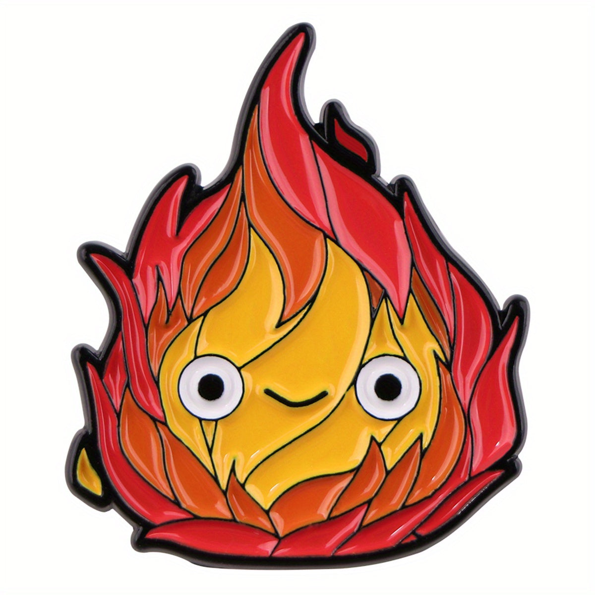 1PC Anime Fire Shaped Pattern Brooch Cartoon Enamel Pin Paint Badge Clothing Backpack Accessories
