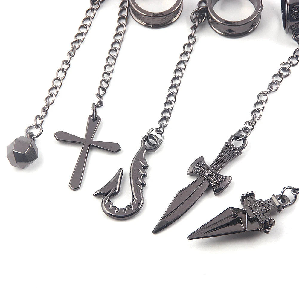 Hunter x Hunter Kurapika Bracelet – Pulseira 5 Anéis com Corrente e Cruz