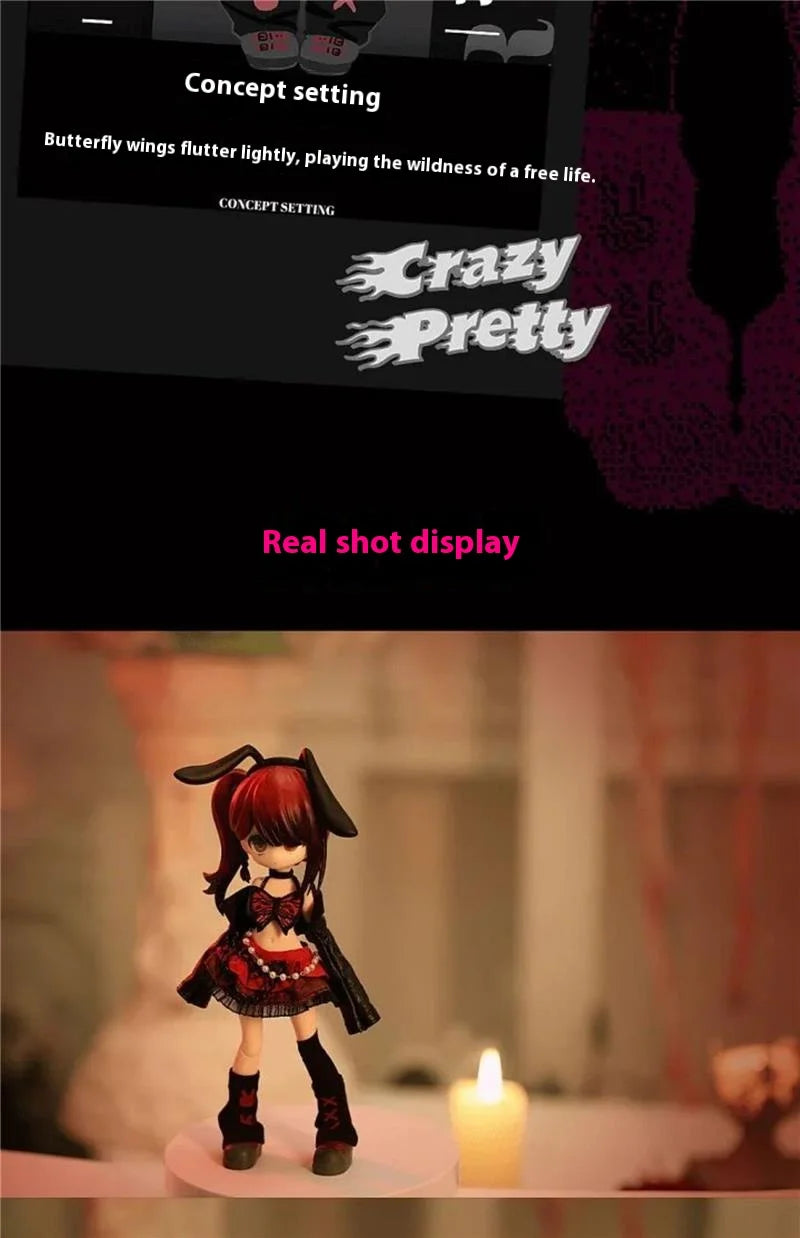 Crazy Pretty BJD Blind Box – Mini Boneca Articulada para Desktop Decor