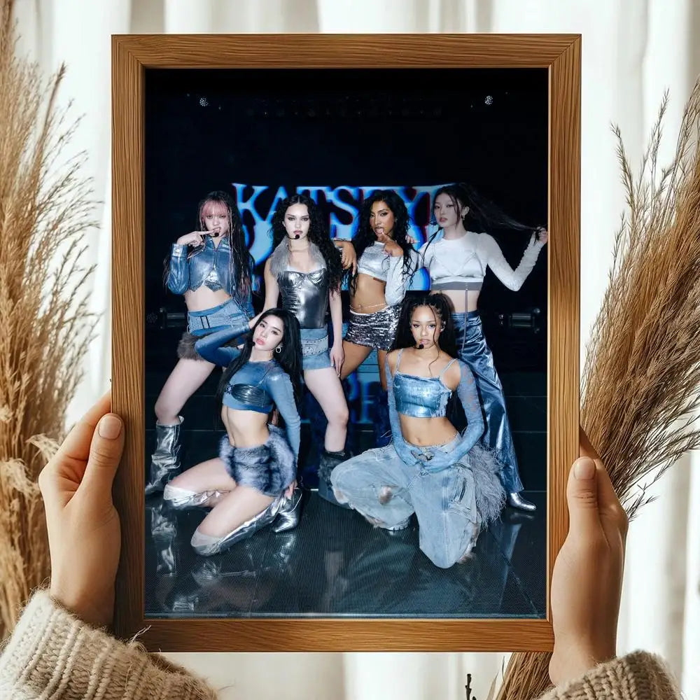 Pop Kpop Groups K_KatseyeS Magazines Poster Decorative Wall Art Stickers Mural Photo Print for Home Living Room Hallway Decor
