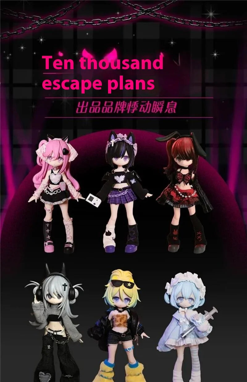 Crazy Pretty BJD Blind Box – Mini Boneca Articulada para Desktop Decor