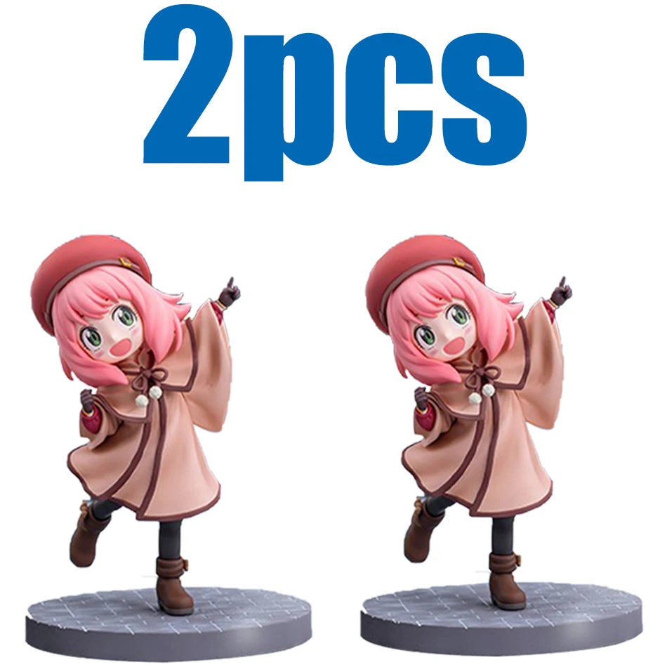 New  Anime Spy X Family CODE:White 14cm Toy PVC Anya Winter Clothing Detective Image Desktop Decorations Cute Gifts for Kids