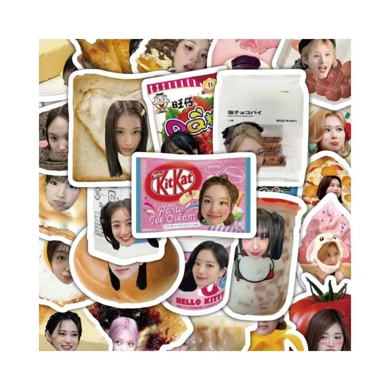 58pcs K‑pop Idol Stickers – Adesivos Cute à Prova d’Água para Celular e Cadernos