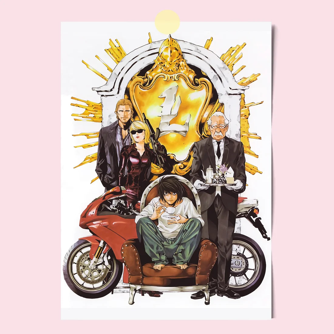 Japanese Comics Death Note Frameless Canvas Painting Poster Light Yagami Comics Peripheral Misa Amane Indoor Room Decoration