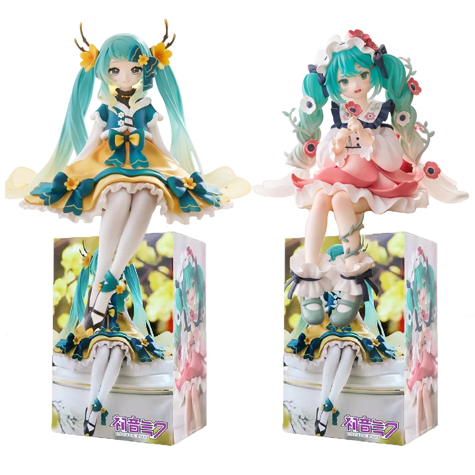 Hatsune Miku Anime Figure Toys Flower Fairy Collection MIKU Kawaii Cartoon PVC Action Figurine Model Dolls Birthdays Gifts Kids