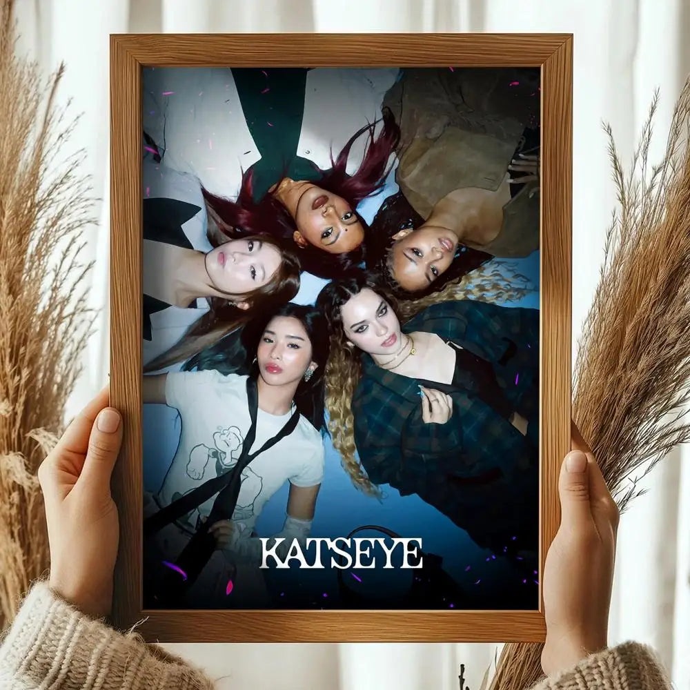 Pop Kpop Groups K_KatseyeS Magazines Poster Decorative Wall Art Stickers Mural Photo Print for Home Living Room Hallway Decor