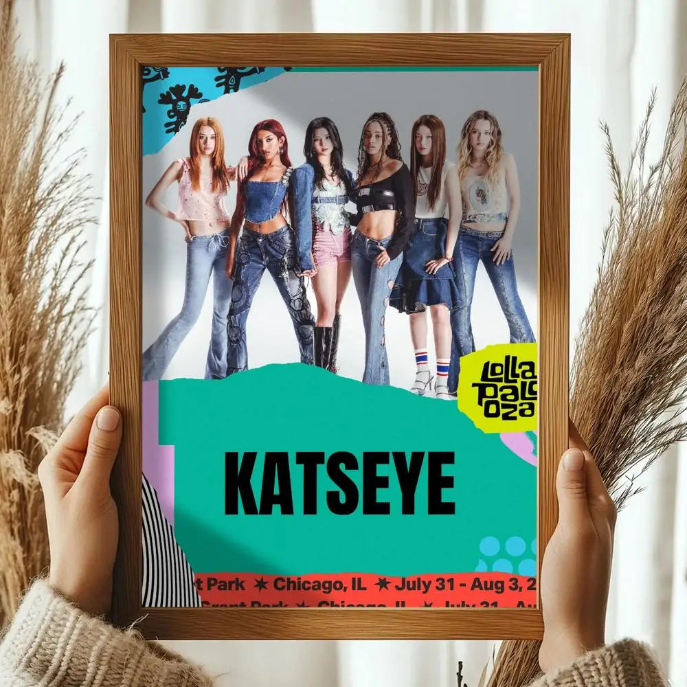 Pop Kpop Groups K_KatseyeS Magazines Poster Decorative Wall Art Stickers Mural Photo Print for Home Living Room Hallway Decor