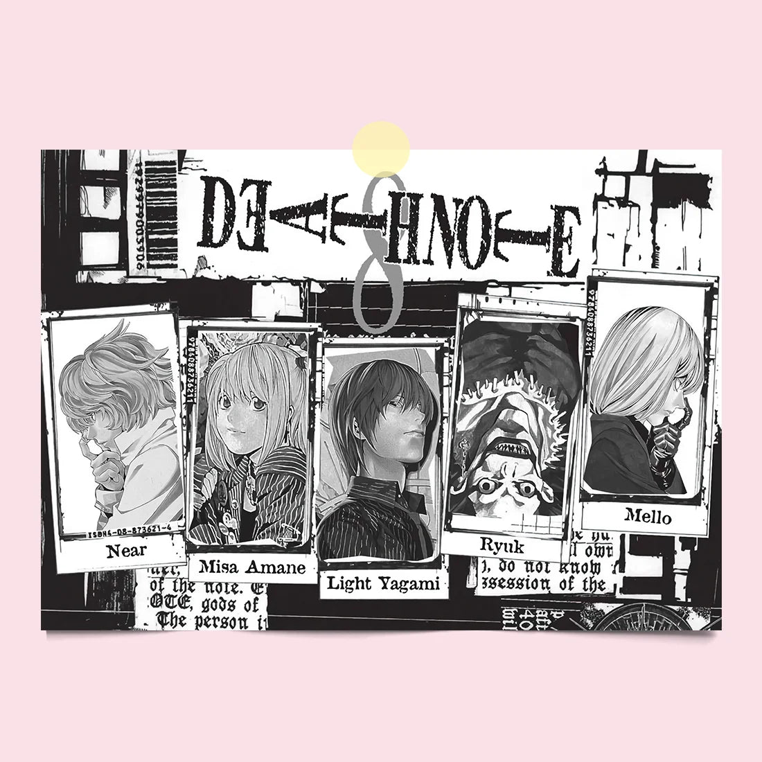 Japanese Comics Death Note Frameless Canvas Painting Poster Light Yagami Comics Peripheral Misa Amane Indoor Room Decoration