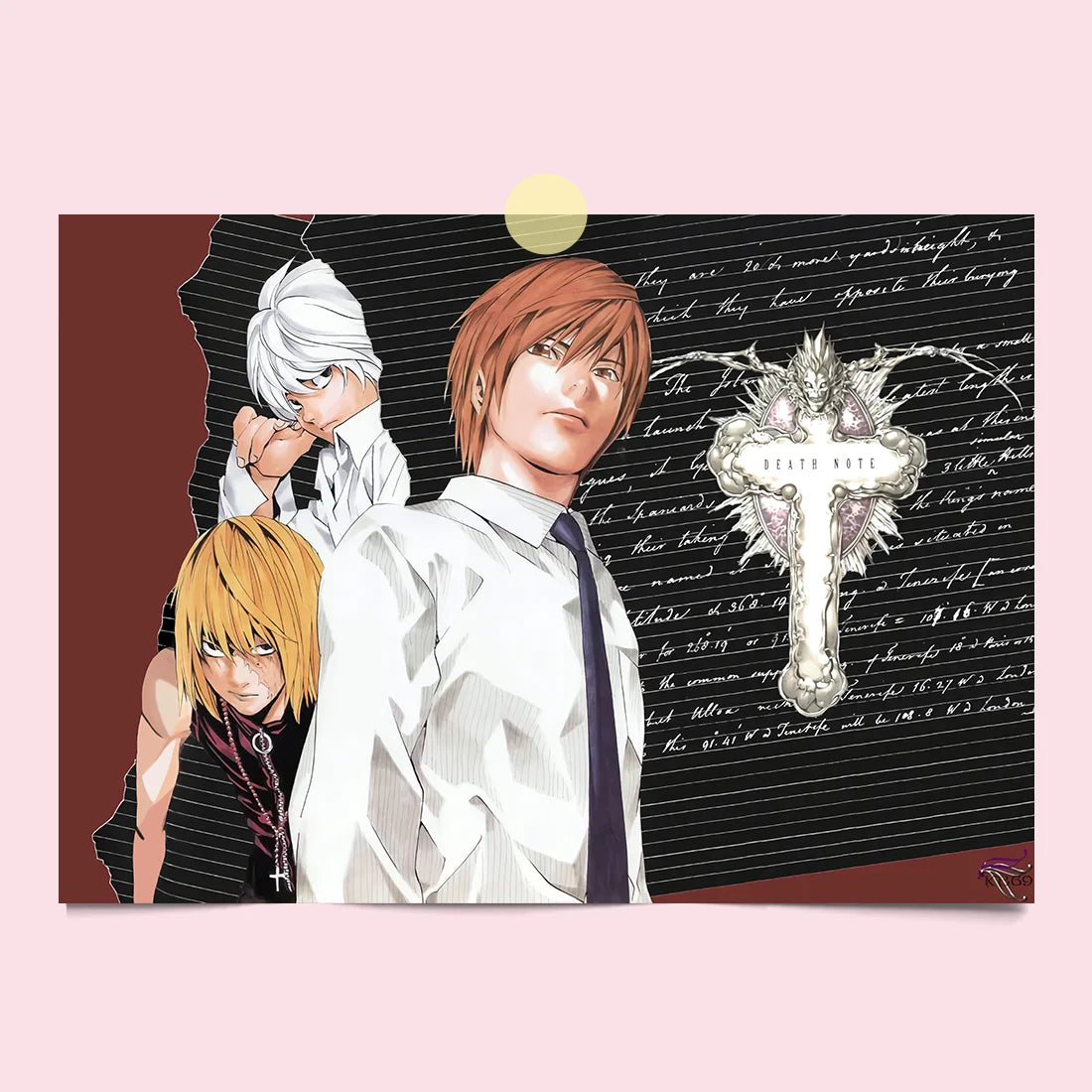 Japanese Comics Death Note Frameless Canvas Painting Poster Light Yagami Comics Peripheral Misa Amane Indoor Room Decoration