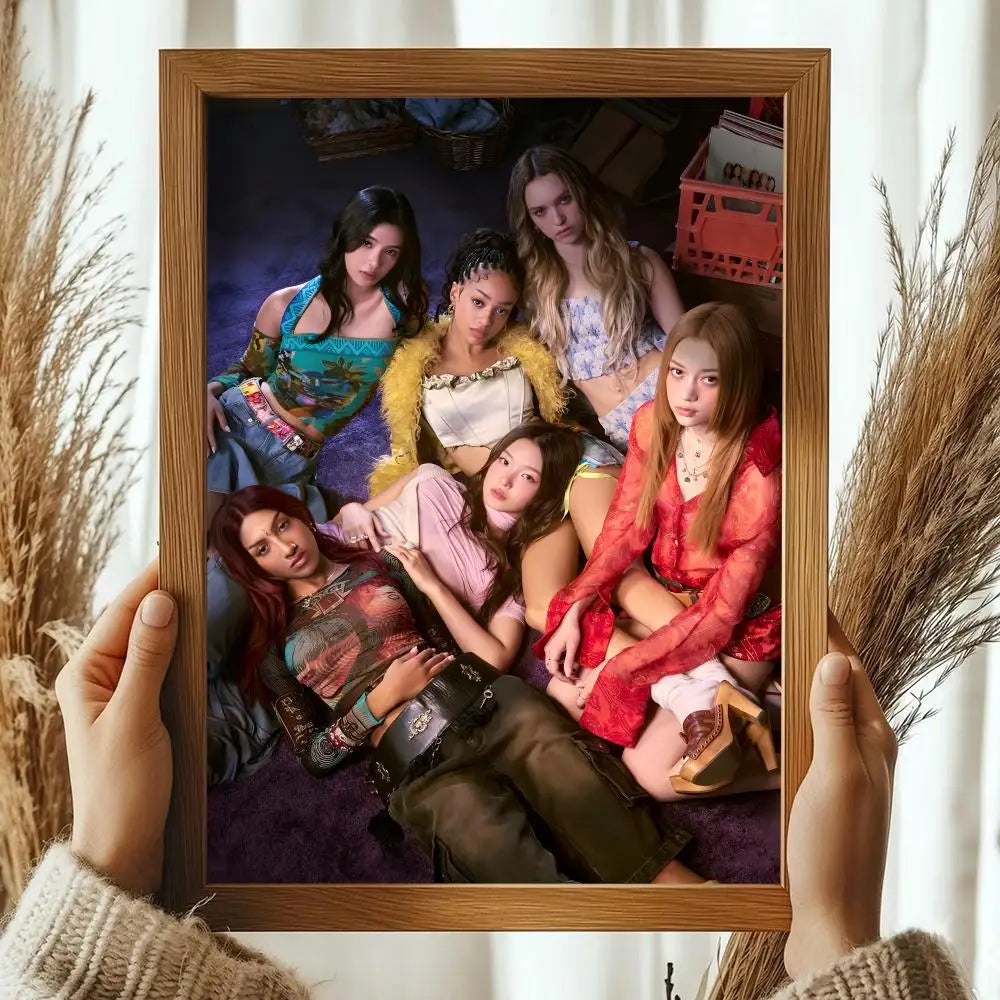 Pop Kpop Groups K_KatseyeS Magazines Poster Decorative Wall Art Stickers Mural Photo Print for Home Living Room Hallway Decor