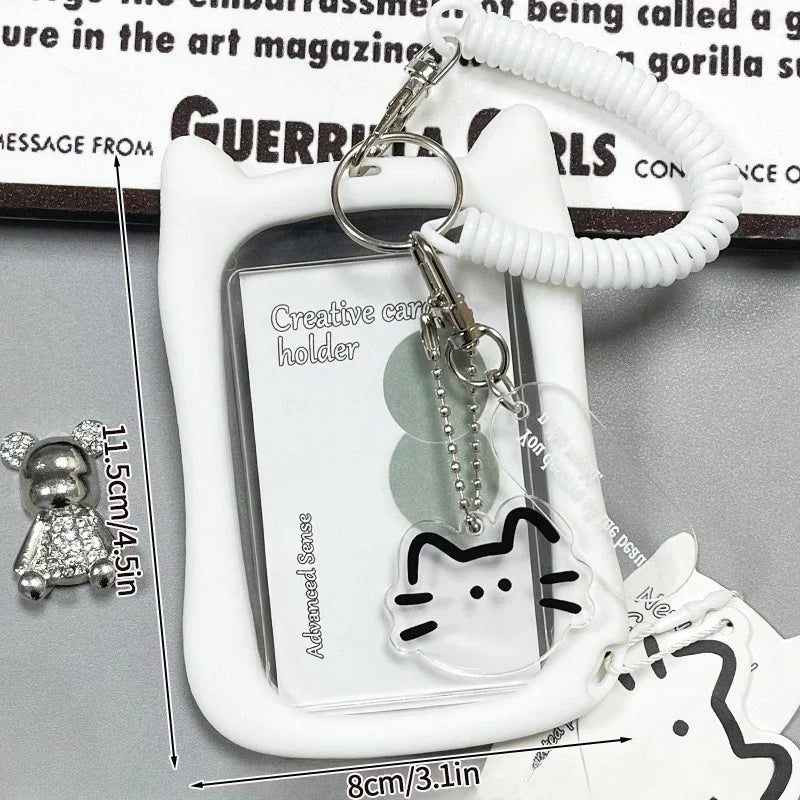 Ins Kpop Photocard Holder Idol Photo Card Keychain Idol Card Collect Kawaii Student Id Card Bus Card Holders 포토카드 용품