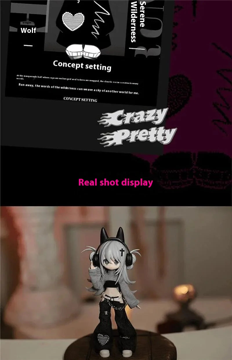 Crazy Pretty BJD Blind Box – Mini Boneca Articulada para Desktop Decor