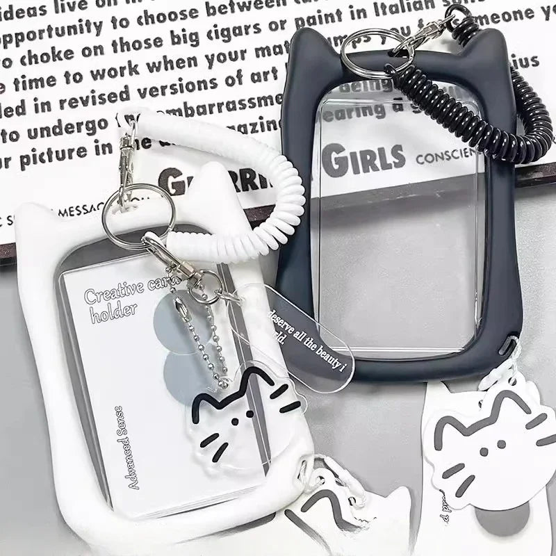 Ins Kpop Photocard Holder Idol Photo Card Keychain Idol Card Collect Kawaii Student Id Card Bus Card Holders 포토카드 용품