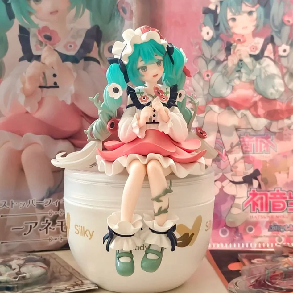 Hatsune Miku Anime Figure Toys Flower Fairy Collection MIKU Kawaii Cartoon PVC Action Figurine Model Dolls Birthdays Gifts Kids