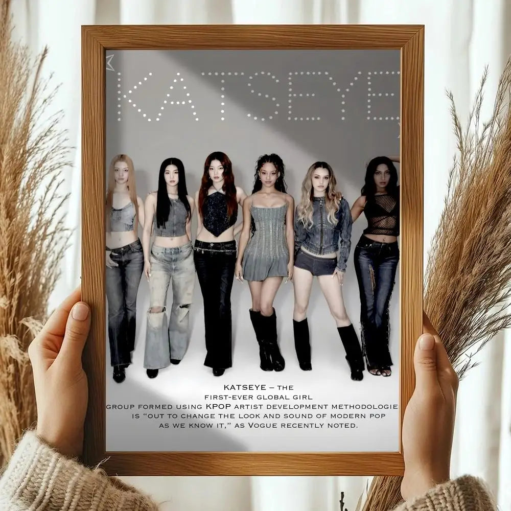 Pop Kpop Groups K_KatseyeS Magazines Poster Decorative Wall Art Stickers Mural Photo Print for Home Living Room Hallway Decor