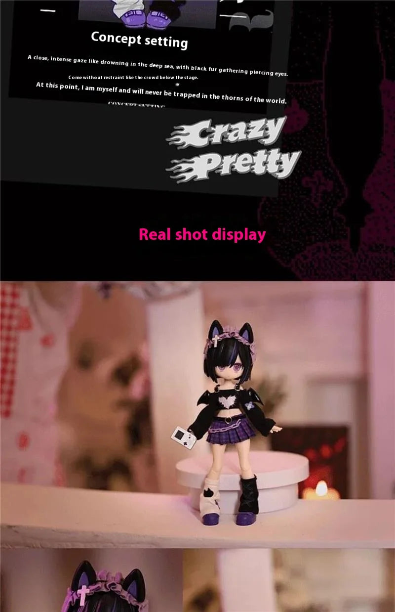 Crazy Pretty BJD Blind Box – Mini Boneca Articulada para Desktop Decor