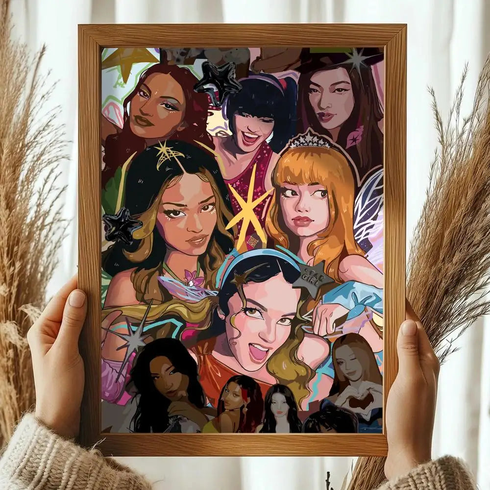 Pop Kpop Groups K_KatseyeS Magazines Poster Decorative Wall Art Stickers Mural Photo Print for Home Living Room Hallway Decor
