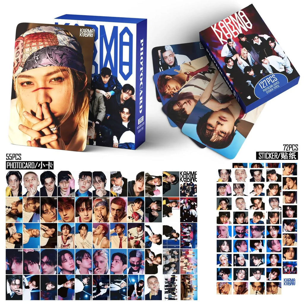 127pcs New Album KARMA HOP Photo Card Photocards Stickers Kpop Merch Lomo Cards Set Fans Collection Cards Gift