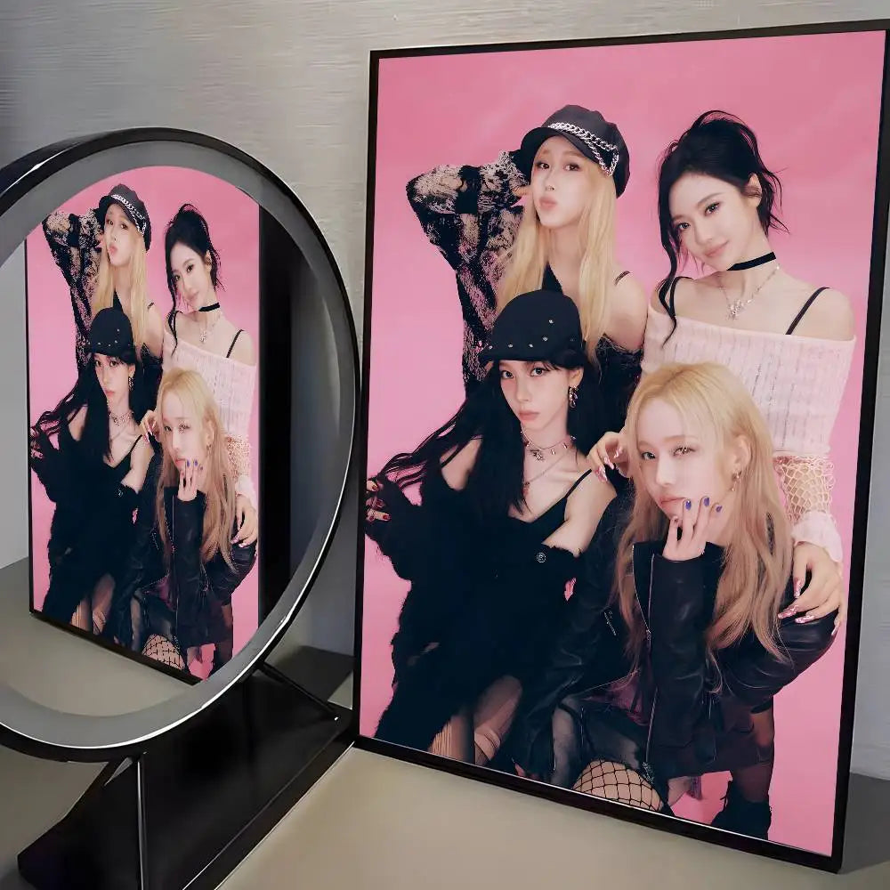 Korean pop music A-Aespa Poster art HD canvas advanced aesthetic Printing Paper Wall Art for Living Room Home Decor