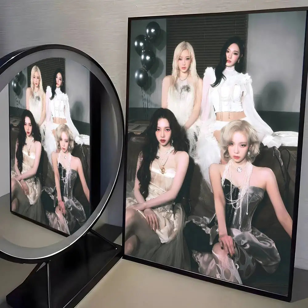 Korean pop music A-Aespa Poster art HD canvas advanced aesthetic Printing Paper Wall Art for Living Room Home Decor
