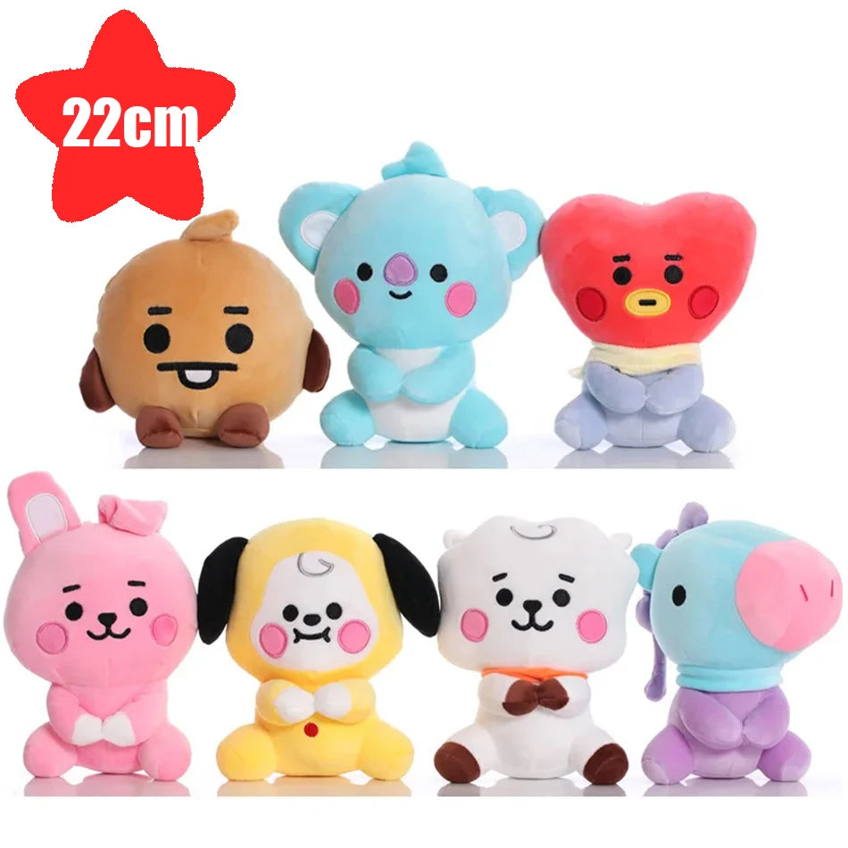 BT21 Cartoon Plush – Chaveiro/Pingente para Mochila, Celular e Escritório