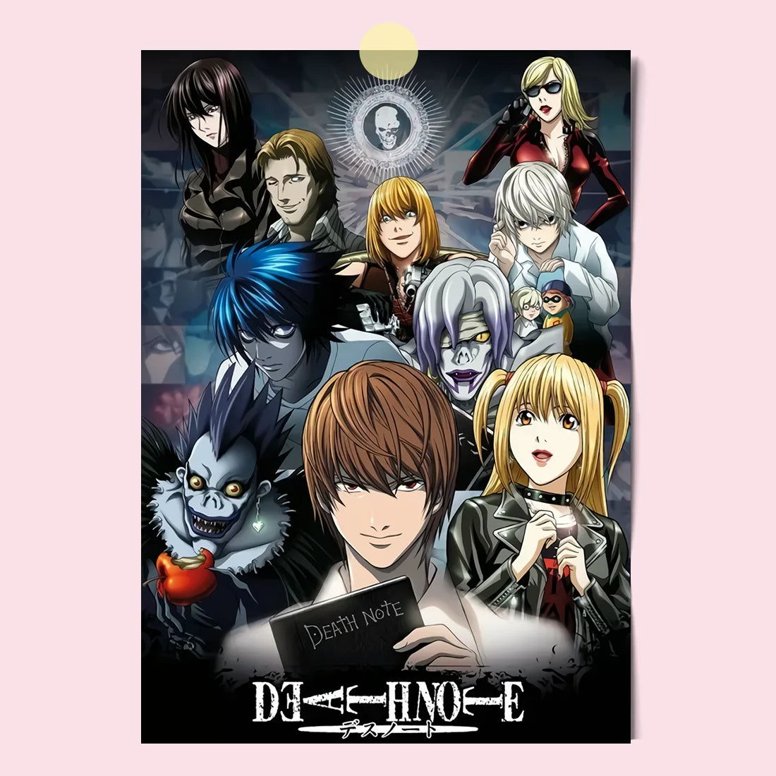 Japanese Comics Death Note Frameless Canvas Painting Poster Light Yagami Comics Peripheral Misa Amane Indoor Room Decoration