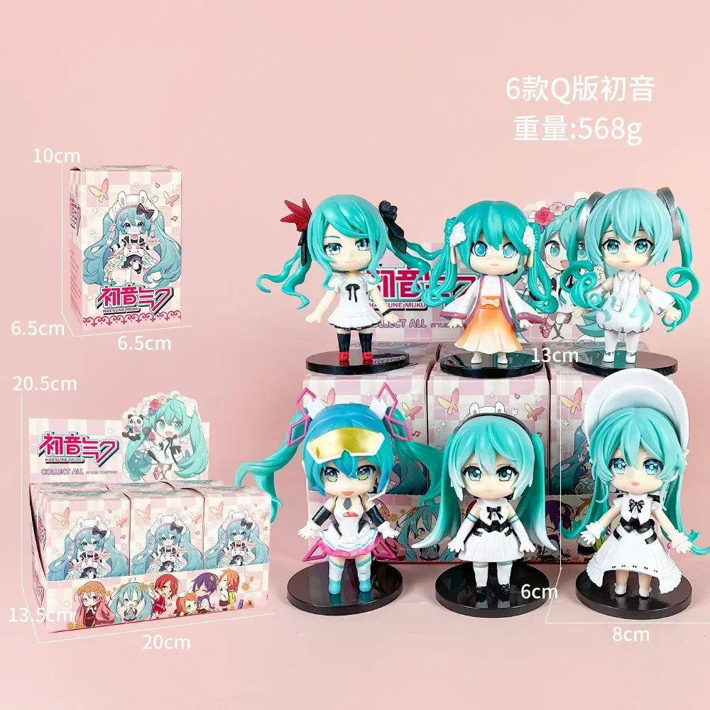 Blind Box Hatsune Miku – Série Qu Yunshang  Mini Figura Anime Fofa em PVC