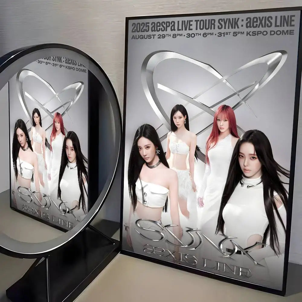 Korean pop music A-Aespa Poster art HD canvas advanced aesthetic Printing Paper Wall Art for Living Room Home Decor