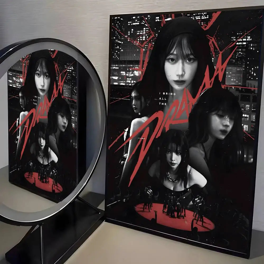 Korean pop music A-Aespa Poster art HD canvas advanced aesthetic Printing Paper Wall Art for Living Room Home Decor