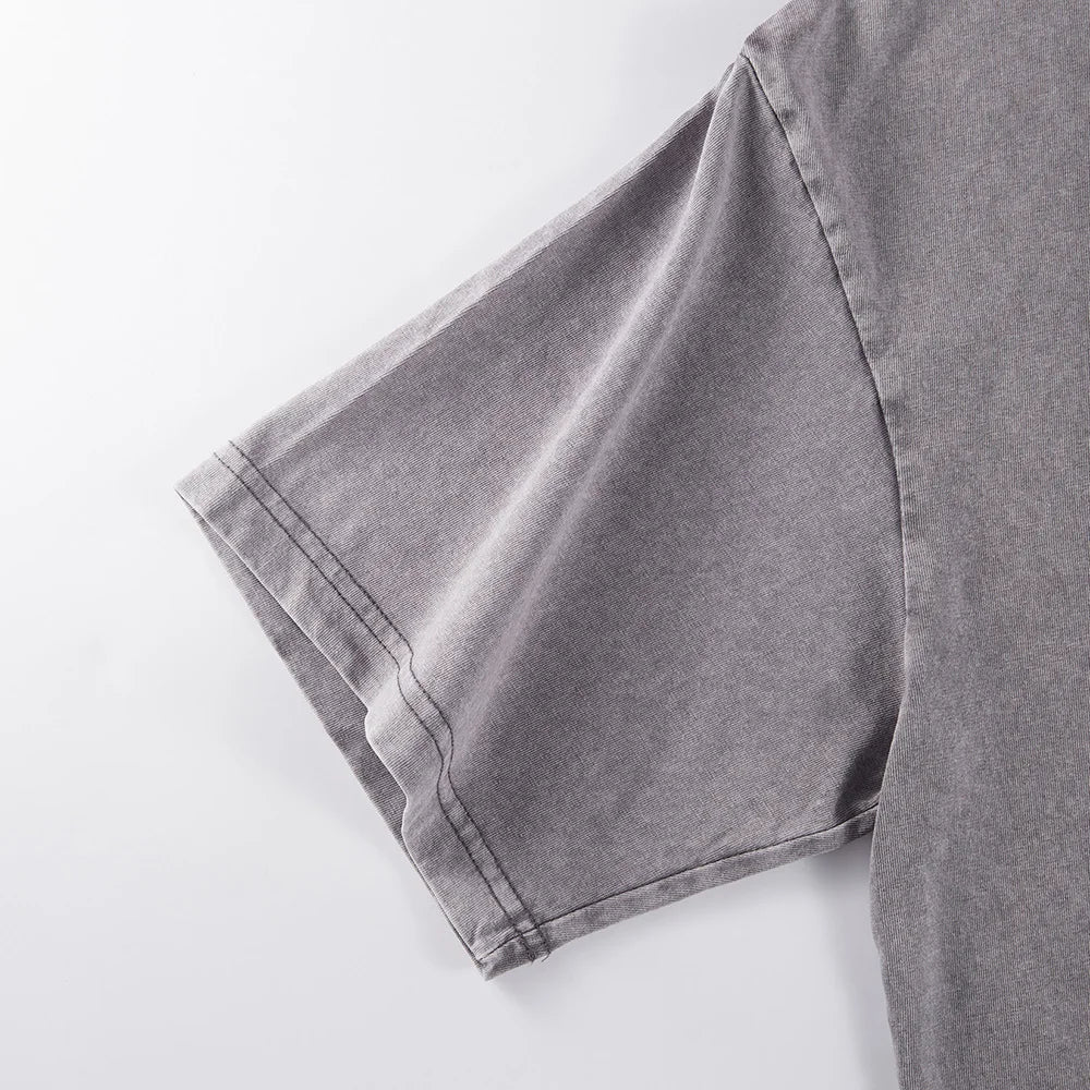 K-Pop My Little Soda Pop Prints Washed T-Shirt Mens Cotton Oversize Tops Casual Comfortable T Shirts Summer O-Neck Men'S Clothes