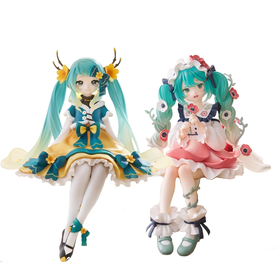 Hatsune Miku Anime Figure Toys Flower Fairy Collection MIKU Kawaii Cartoon PVC Action Figurine Model Dolls Birthdays Gifts Kids