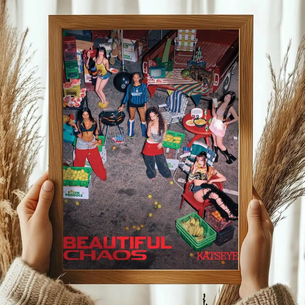 Pop Kpop Groups K_KatseyeS Magazines Poster Decorative Wall Art Stickers Mural Photo Print for Home Living Room Hallway Decor