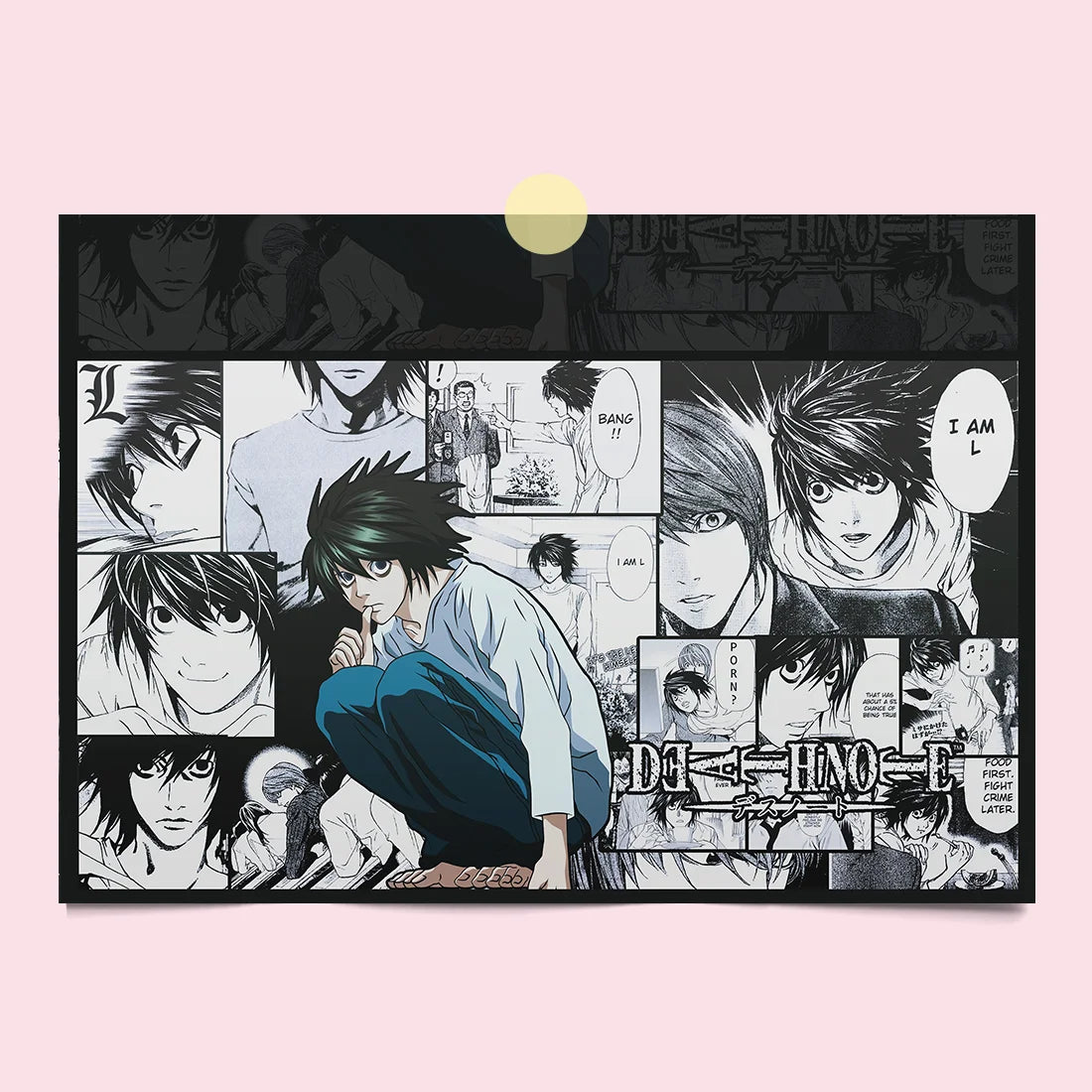 Japanese Comics Death Note Frameless Canvas Painting Poster Light Yagami Comics Peripheral Misa Amane Indoor Room Decoration