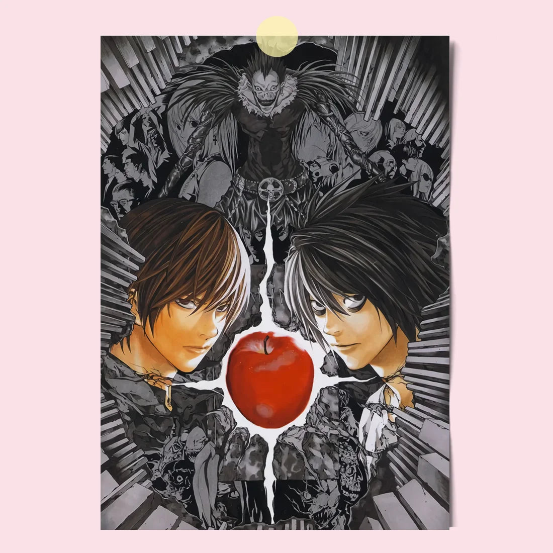 Japanese Comics Death Note Frameless Canvas Painting Poster Light Yagami Comics Peripheral Misa Amane Indoor Room Decoration