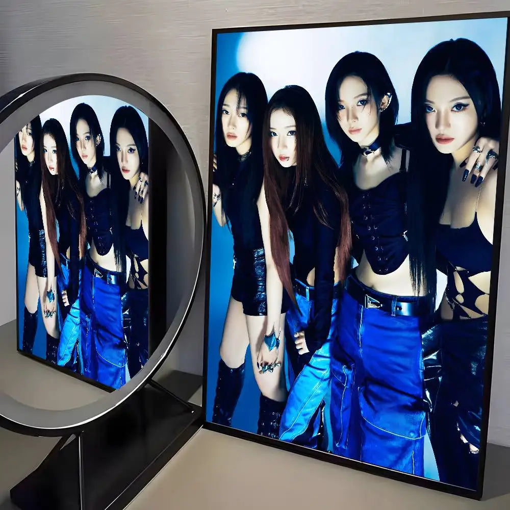 Korean pop music A-Aespa Poster art HD canvas advanced aesthetic Printing Paper Wall Art for Living Room Home Decor