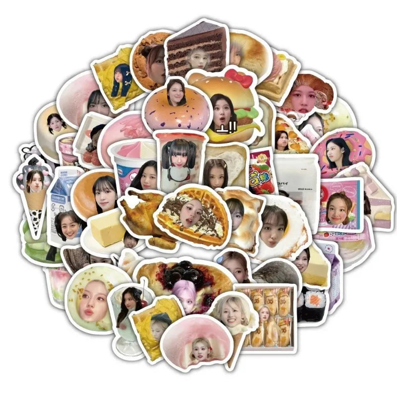 58pcs K‑pop Idol Stickers – Adesivos Cute à Prova d’Água para Celular e Cadernos