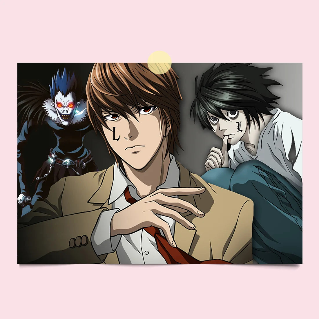 Japanese Comics Death Note Frameless Canvas Painting Poster Light Yagami Comics Peripheral Misa Amane Indoor Room Decoration