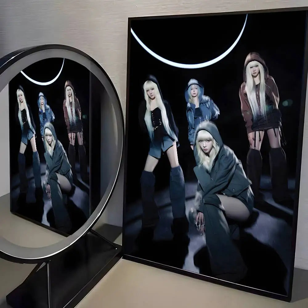 Korean pop music A-Aespa Poster art HD canvas advanced aesthetic Printing Paper Wall Art for Living Room Home Decor