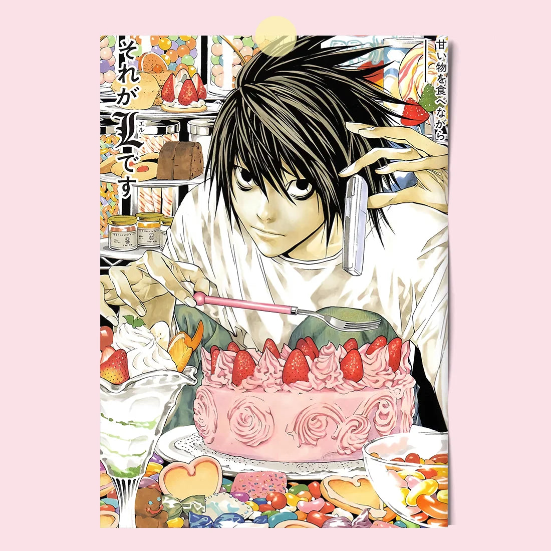 Japanese Comics Death Note Frameless Canvas Painting Poster Light Yagami Comics Peripheral Misa Amane Indoor Room Decoration