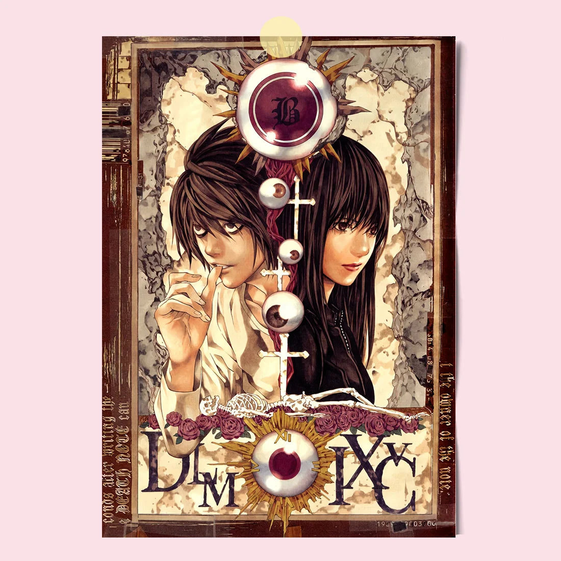 Japanese Comics Death Note Frameless Canvas Painting Poster Light Yagami Comics Peripheral Misa Amane Indoor Room Decoration