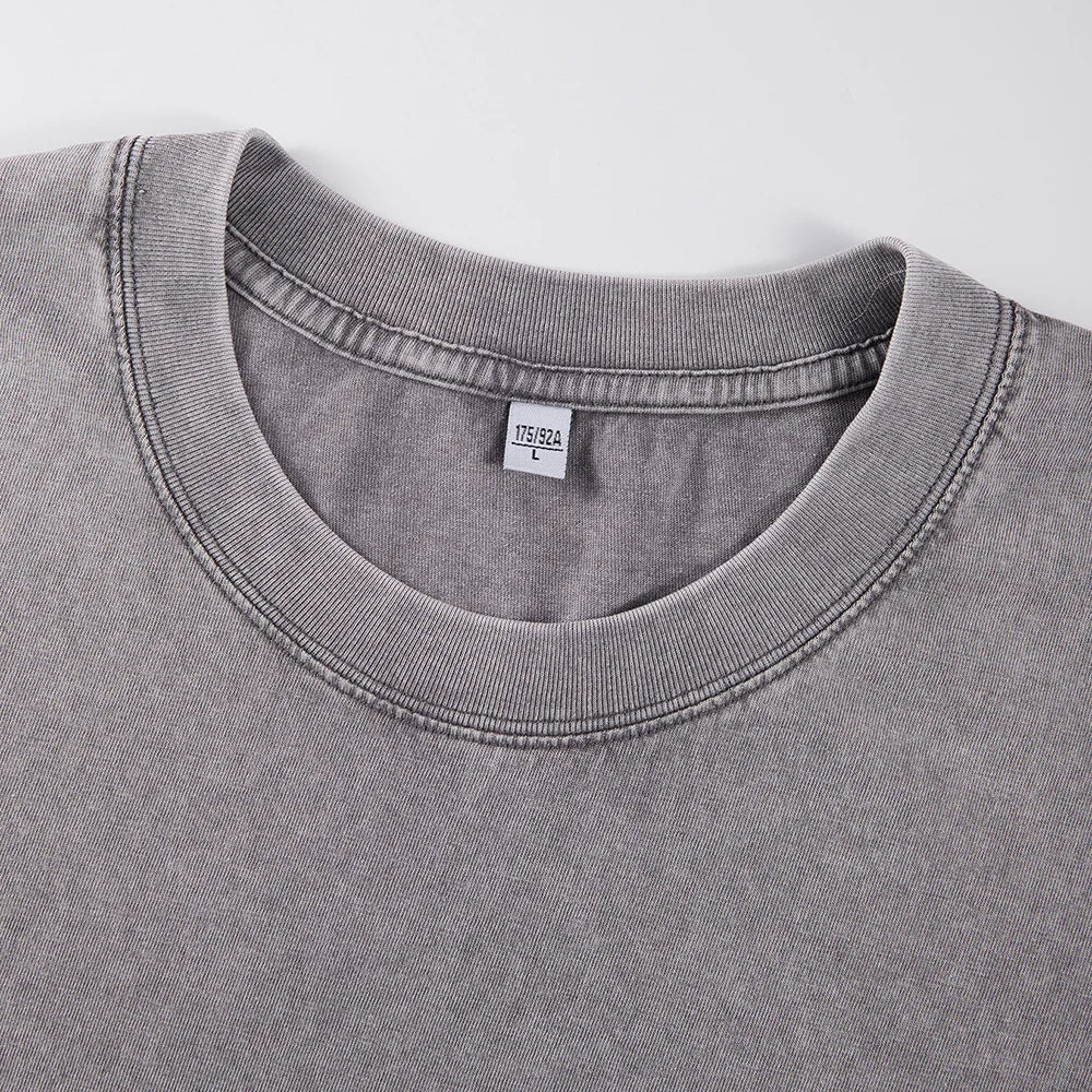 K-Pop My Little Soda Pop Prints Washed T-Shirt Mens Cotton Oversize Tops Casual Comfortable T Shirts Summer O-Neck Men'S Clothes