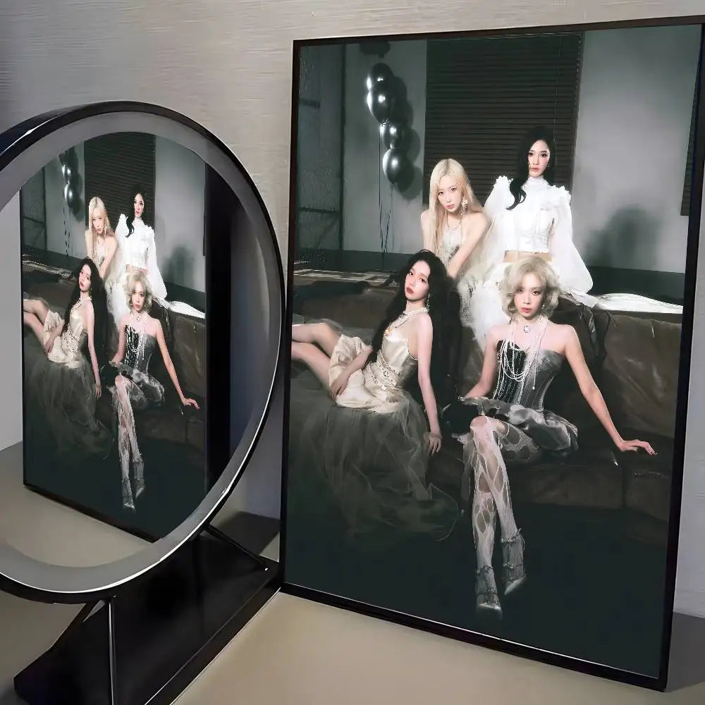 Korean pop music A-Aespa Poster art HD canvas advanced aesthetic Printing Paper Wall Art for Living Room Home Decor