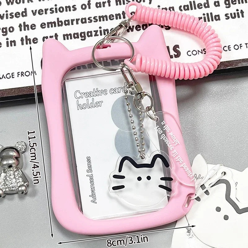 Ins Kpop Photocard Holder Idol Photo Card Keychain Idol Card Collect Kawaii Student Id Card Bus Card Holders 포토카드 용품