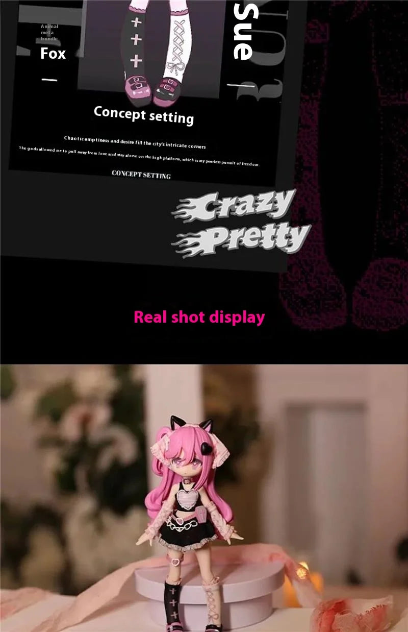 Crazy Pretty BJD Blind Box – Mini Boneca Articulada para Desktop Decor