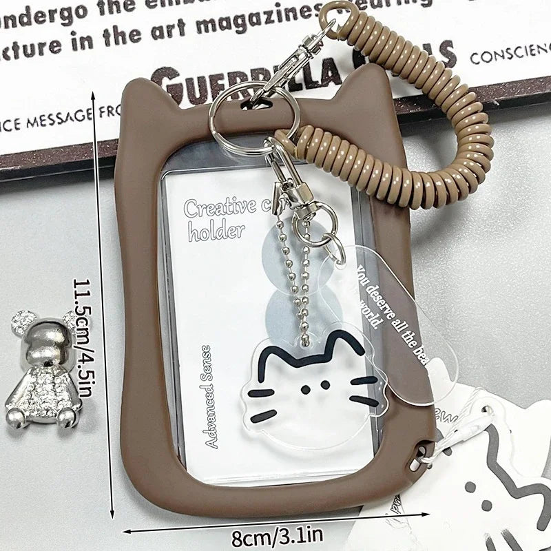 Ins Kpop Photocard Holder Idol Photo Card Keychain Idol Card Collect Kawaii Student Id Card Bus Card Holders 포토카드 용품