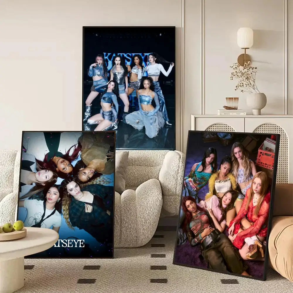 Pop Kpop Groups K_KatseyeS Magazines Poster Decorative Wall Art Stickers Mural Photo Print for Home Living Room Hallway Decor