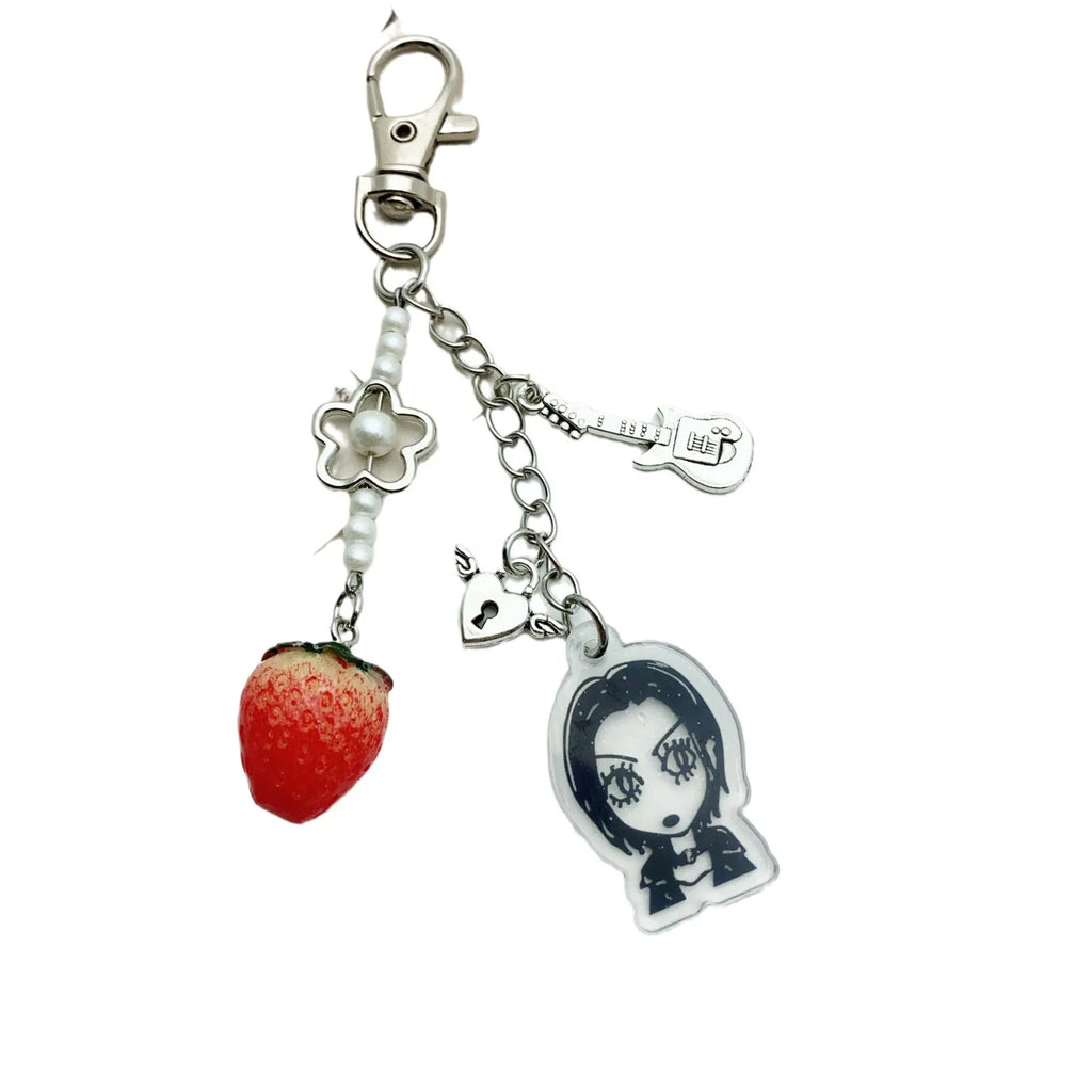 Super Cute Ai Yazawa Osaki Nana Anime Nana Hachi Matching Phonecharm Heart Strawberry Pendant Keychain Y2K Handmade Jewelry