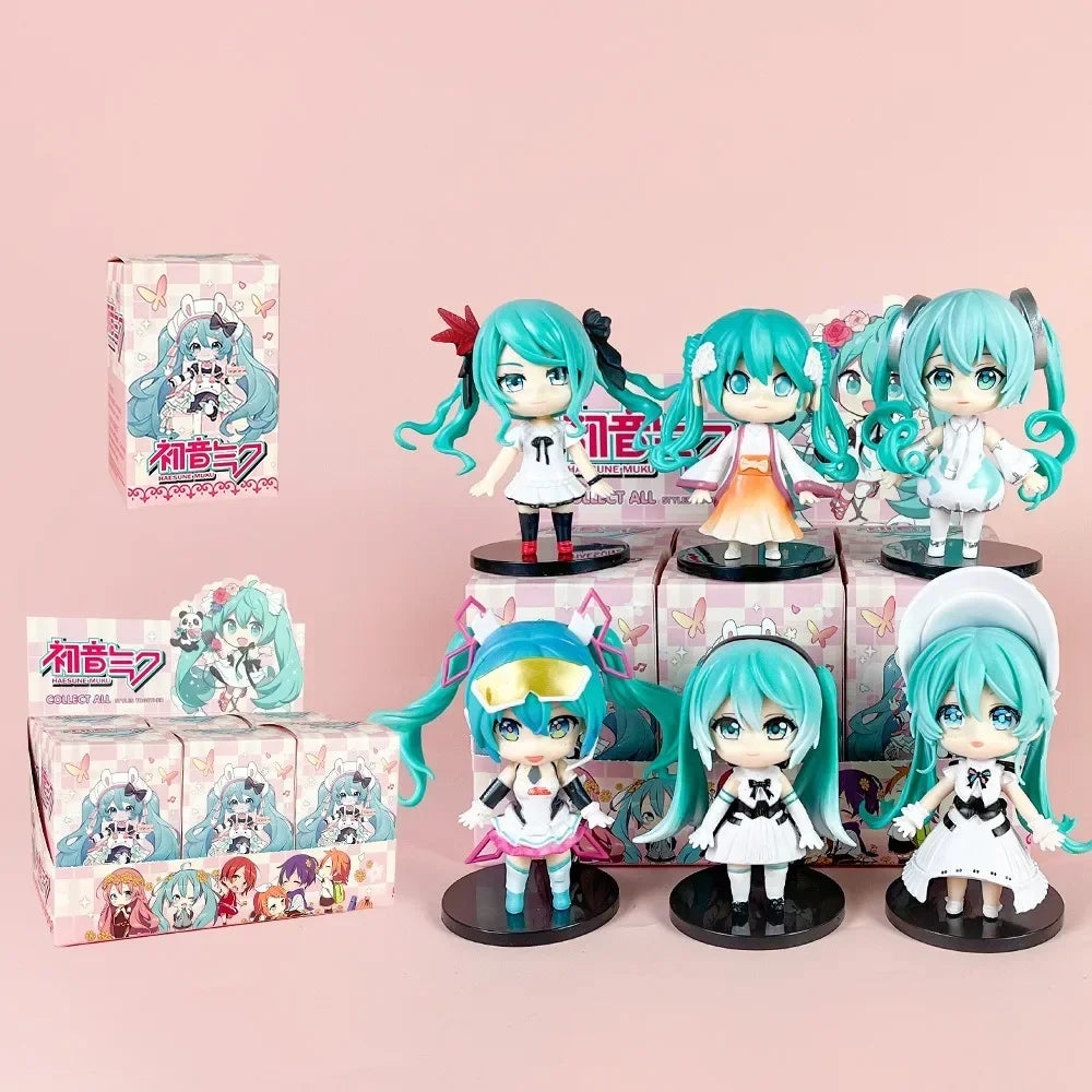 Blind Box Hatsune Miku – Série Qu Yunshang  Mini Figura Anime Fofa em PVC