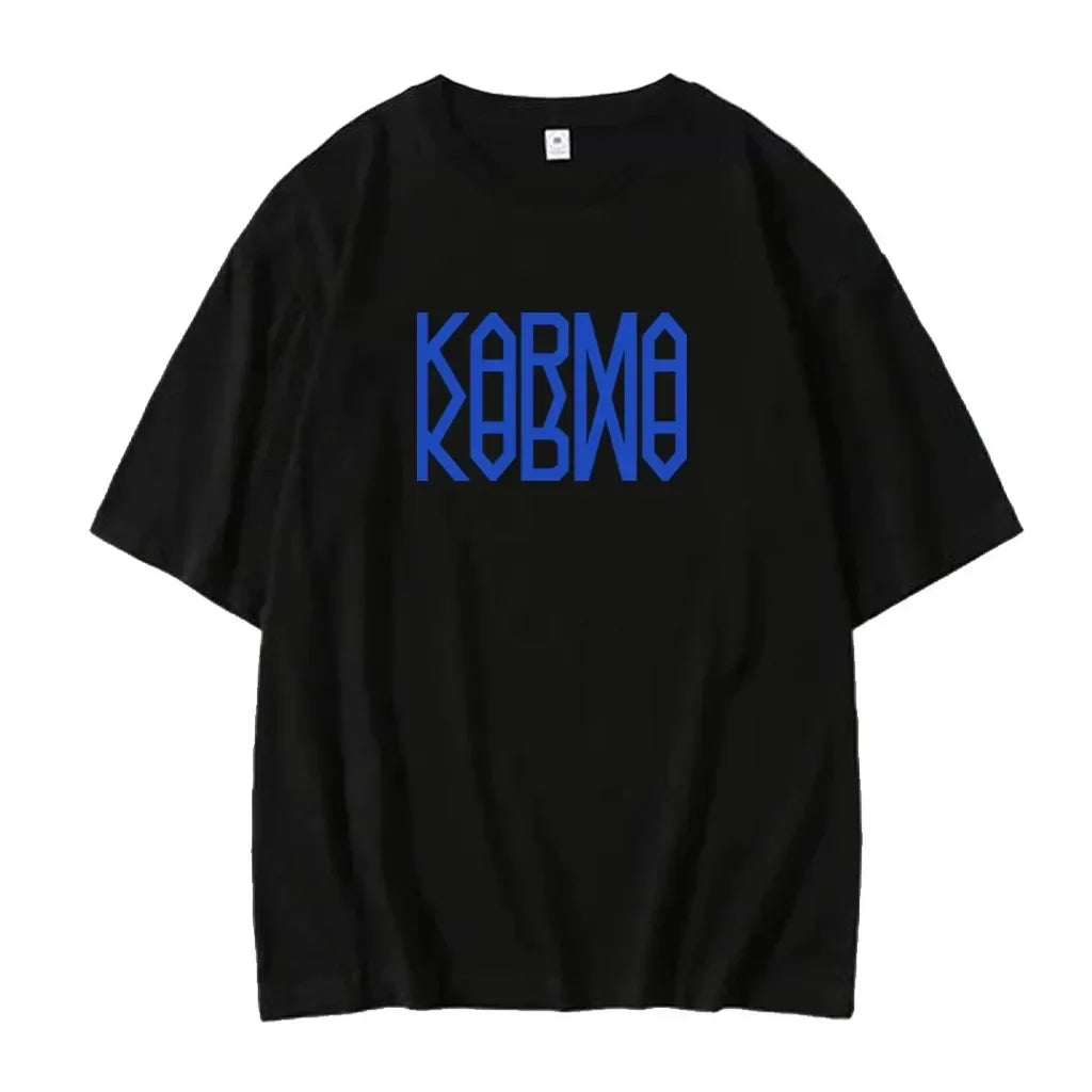 Kpop Straykids 2025 Fourth Album KARMA Kpop Fashion T-shirt Men's and Women's Casual Group Casual Cotton Short Sleeve Top