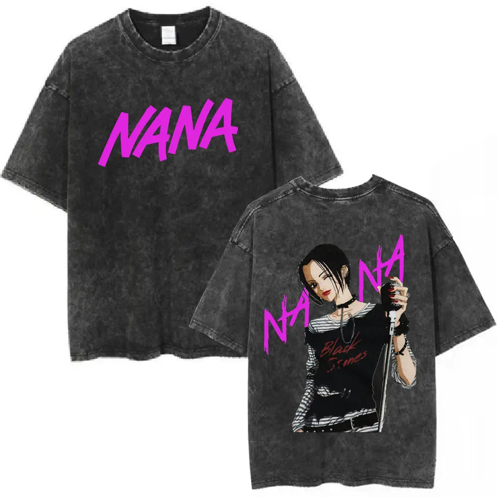 Camiseta NANA – Osaki Nana & Komatsu Nana Estilo Vintage Lavada Unissex